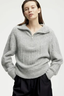 Kvinna Gestuz Stickat & Cardigans^Alphagz R Zipper Stickad Pullover